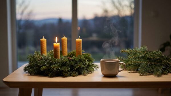agentA weihnachtsdeko ab wann advent Adventskranz mit vier Kerzen auf einem Holztisch â ab wann Weihnachtsdeko aufgestellt wird