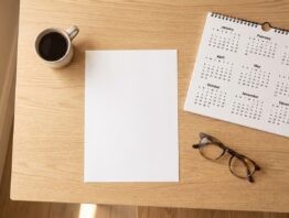 Aktion Mensch Jahreslos Ratgeber mit Losunterlagen und Kalender auf Schreibtisch