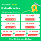 AliExpress Local Day Rabattcodes: 2 Euro ab 18 Euro bis 63 Euro ab 499 Euro