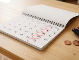 Kalender mit markierten Freitagen als Rhythmus der Amazon-99-Cent-Aktion