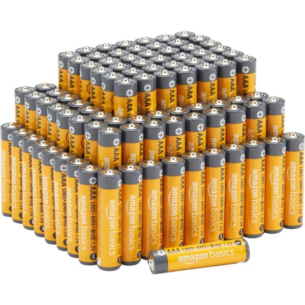 Amazon Basics AAA-Alkali-Hochleistungsbatterien, 1,5 V, 10 Jahre lagerfähig, 100 Stück