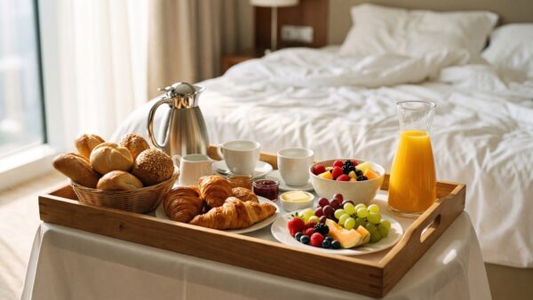 Hotelfrühstück im Zimmer als Leistung eines Animod Hotelgutscheins