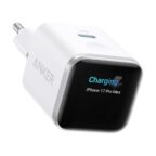 Anker Nano 45W USB-C Ladegeraet mit Smart Display in Weiss