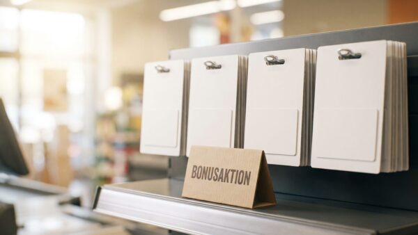 apple geschenkkarte wo kaufen Guthabenkarten-StÀnder im Supermarkt mit Bonusaktion auf Apple Geschenkkarten
