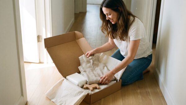 babymarkt gutschein lieferung Paket mit Babyartikeln auspacken nach Bestellung bei babymarkt