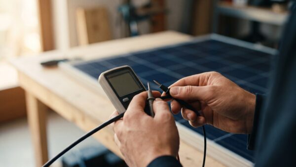 bkw test messung Messung an einem Solarkabel bei der Pruefung