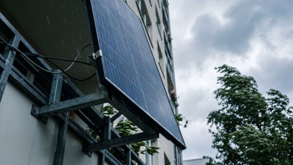 bkw test wind Solarmodul am Balkongelaender bei starkem Wind