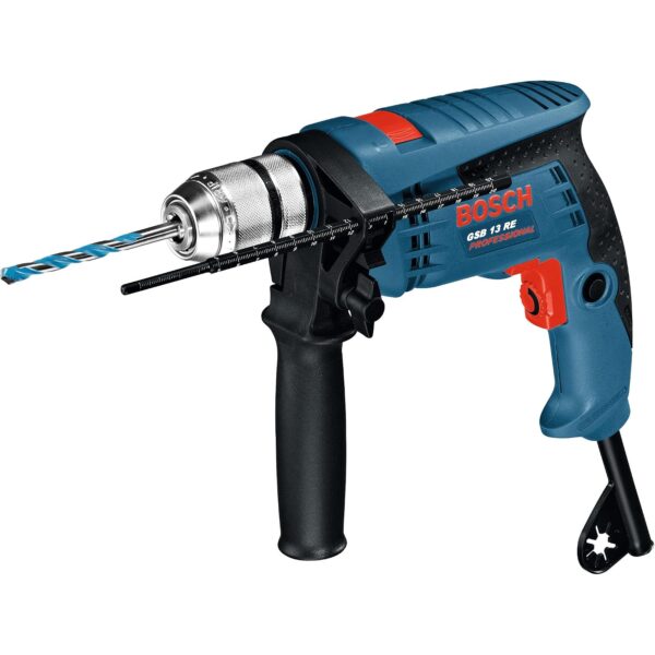 Bosch PRO Schlagbohrmaschine GSB 13 RE (Leistung 600 Watt, inkl. Tiefenanschlag 210mm, Schnellspannbohrfutter 13mm)