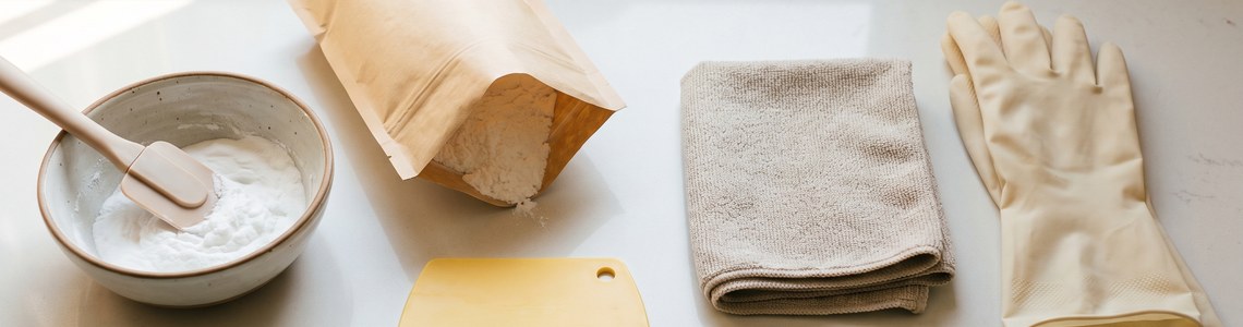 Backofen reinigen Natron Schaber Handschuhe Übersicht