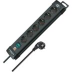 Brennenstuhl Premium-Line Steckdosenleiste 6-fach für die Wandmontage, 3m, schwarz
