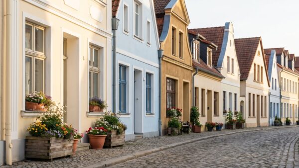 city outlet bad muenstereifel bild 1 AltstadtstraĂe mit unterschiedlichen hellen Hausfassaden