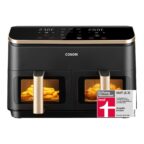 Cosori Airfryer mit Sichtfenster 8,5L Heissluftfritteuse 2 Kammern Testsieger Gold