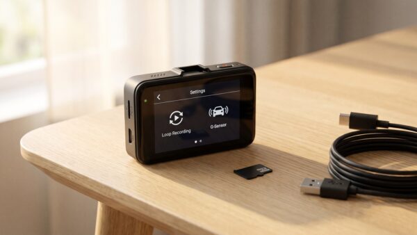 Dashcam Einstellungen: Loop-Aufnahme und G-Sensor im Menü