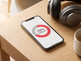 Datenvolumen Anzeige auf dem Smartphone mit verbrauchtem Gigabyte-Kontingent