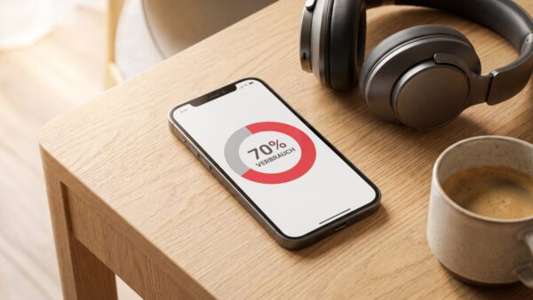 datenvolumen was ist Datenvolumen Anzeige auf dem Smartphone mit verbrauchtem Gigabyte-Kontingent