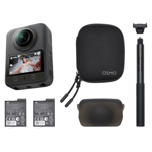 dji osmo 360 essential combo DJI Osmo 360 Essential Combo, 360 Grad Kamera | 1-Zoll 360° Aufnahmen, natives 8K 360° Video, 4K/120fps & 170° Boost Video, 1,2 m unsichtbarer Selfie-Stick-Kit
