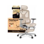 FLEXISPOT ErgoX ergonomischer Bürostuhl mit Fußstütze, 3D-Armlehnen und 3D-Kopfstütze