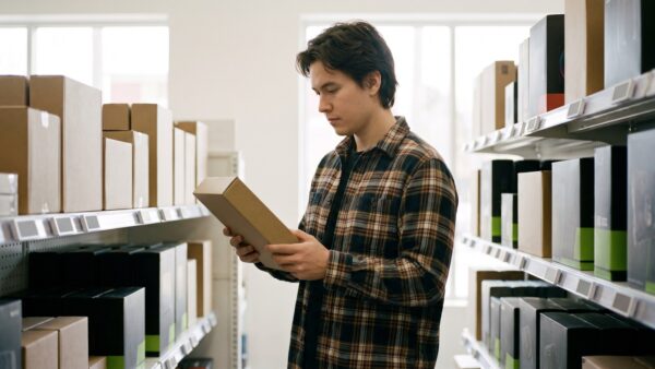grafikkarten preise handel Kunde prueft Grafikkarten-Verpackung im Elektronikmarkt