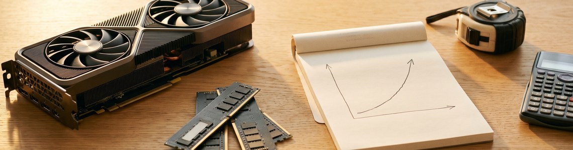 Grafikkarten-Preise 2026 Header mit Grafikkarte und Speichermodulen