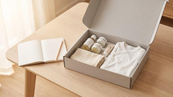 Babybox mit kostenlosen Produktproben fuer werdende Eltern