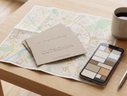 Erlebnisgutscheine und Stadtplan als Symbol für lokale Deal-Portale und Groupon-Alternativen