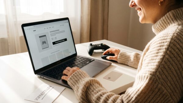 gta 6 vorbestellen shops GTA 6 vorbestellen im Online-Shop am Laptop mit Kreditkarte und Controller