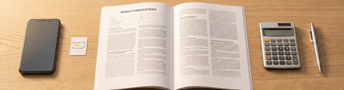Handyvertrag abschliessen - Vertragsunterlagen, SIM-Karte und Smartphone