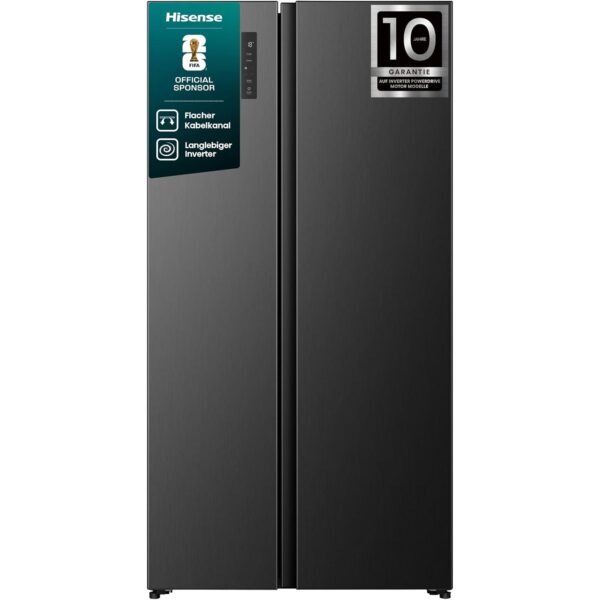 hisense rs3p558nefe side by side kuehlschrank Hisense RS3P558NEFE Side-by-Side Kühl-Gefrier-Kombination 544 Liter No Frost Schwarz