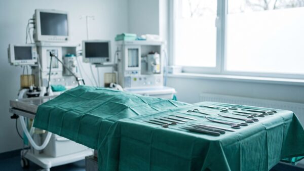 hunde op vorbereitung Steriler Operationstisch mit chirurgischen Instrumenten in einer Tierklinik - Kosten einer Hunde-OP