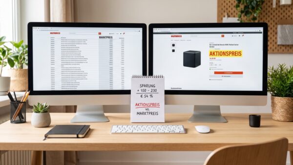 idealo test inline 2 Preisvergleich zwischen idealo Angebotspreis und Amazon Aktionspreis auf zwei Bildschirmen