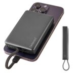 Intenso MC10000 Magnetische Powerbank 10.000 mAh mit USB-C Kabel, PD 3.0, 20W Fast Charge, magnetische Haftung, Grau