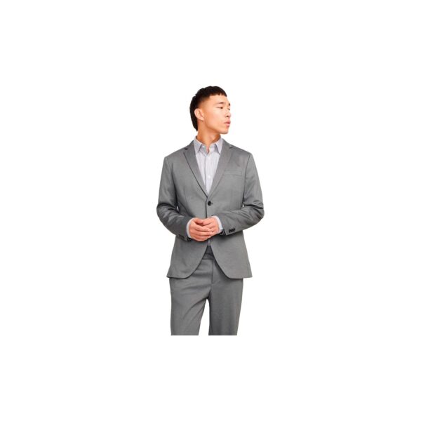 JACK & JONES Male Einreihiger Blazer JPRJAXON Slim Fit Dark Grey Melange