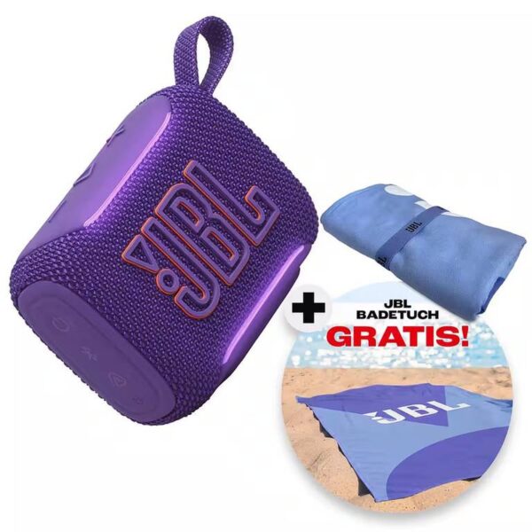 jbl go 5 set strandtuch JBL GO 5 Bluetooth-Lautsprecher im Set mit JBL Badetuch