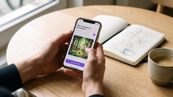 KI-Bildgenerator App auf dem Smartphone in der Praxis nutzen