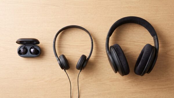 kopfhoerer kaufberatung bauformen In-Ear, On-Ear und Over-Ear Kopfhoerer im Groessenvergleich nebeneinander
