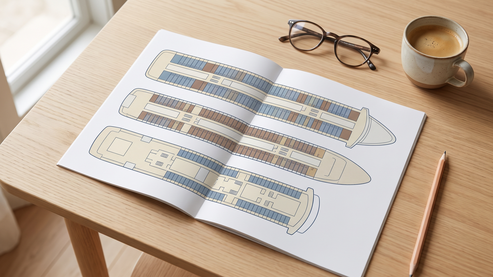 kreuzfahrt kabine bild 2 Deckplan eines Kreuzfahrtschiffs mit ruhiger Kabinenlage mittschiffs