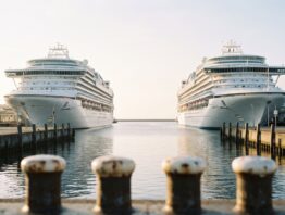 Reederei-Vergleich für die Kreuzfahrt: verschiedene Schiffe im Hafen