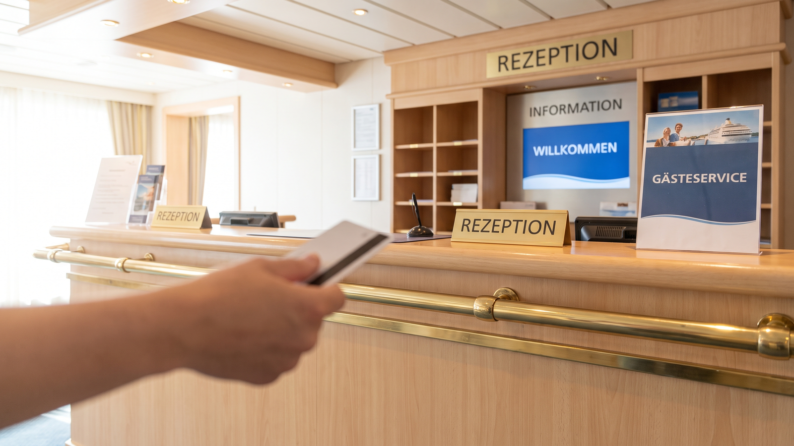kreuzfahrt trinkgeld bild 2 GĂ€steservice-Schalter an Bord â hier lĂ€sst sich das Serviceentgelt anpassen