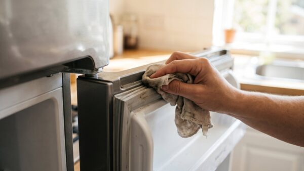 Tuerdichtung des Kuehlschranks reinigen gegen Schimmel und Stockflecken