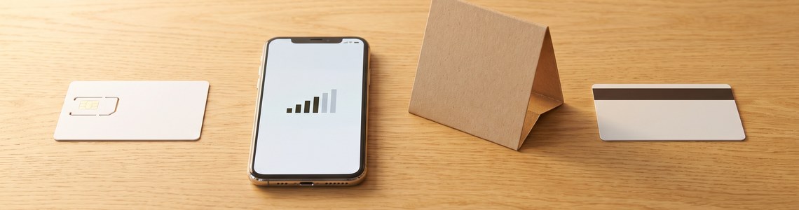Lidl Connect Tarife 2026 Ratgeber - SIM-Karte, Smartphone und Guthabenkarte auf Holztisch