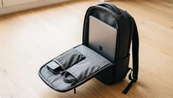 macbook air schutzhuelle bild 4 MacBook Air im gepolsterten Laptopfach eines Rucksacks sicher transportieren