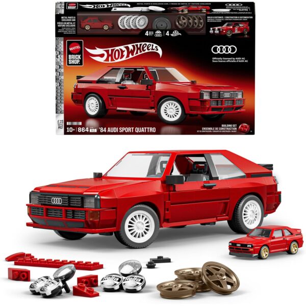 mattel brick shop hot wheels audi sport quattro Mattel Brick Shop Hot Wheels '84 Audi Sport Quattro Bausatz, 864 Teile, JLK39
