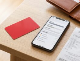 myMediaMarkt Kundenkarte und Smartphone mit Punktekonto auf einem Holztisch