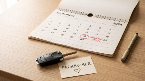 Kalender mit markiertem Buchungstermin und Mietwagenschlüssel für den besten Buchungszeitpunkt
