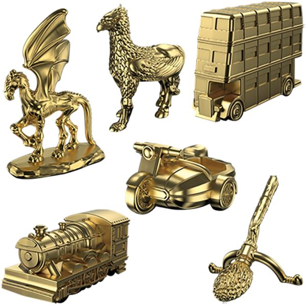 monopoly harry potter spielplan figuren Monopoly Harry Potter Edition - die sechs goldenen Spielfiguren