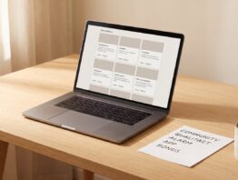 Schreibtisch mit Laptop und Notizzettel zum Vergleich deutscher Deal-Portale als mydealz Alternative