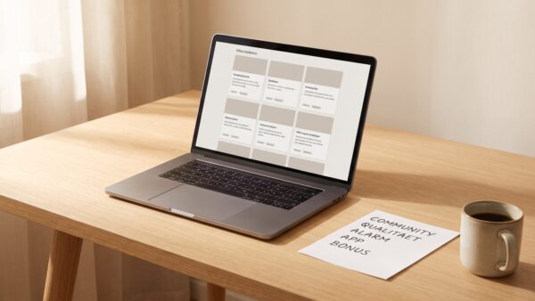 mydealz alternativen inline 1 Schreibtisch mit Laptop und Notizzettel zum Vergleich deutscher Deal-Portale als mydealz Alternative