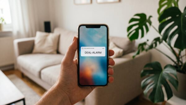 mydealz alternativen inline 2 Smartphone mit Push-Benachrichtigung eines Deal-Alarms fĂŒr ein zeitlich begrenztes Angebot