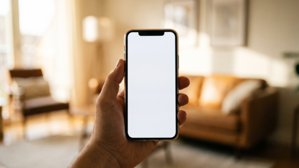 notfallpass handy bild 1 Gesperrtes Smartphone in der Hand mit leerem Bildschirm