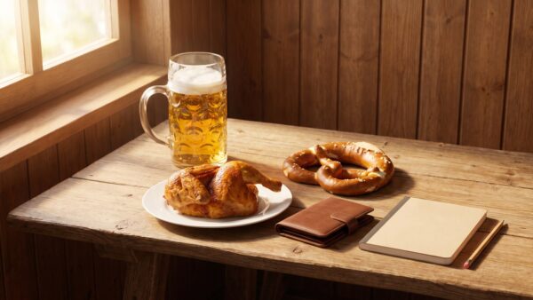 Kostenübersicht für einen Oktoberfest-Tag mit Bier, Essen und Fahrgeschäften